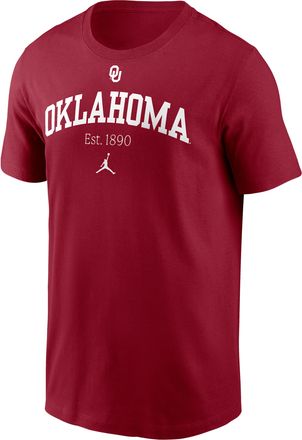 Nike Jordan Mens Oklahoma Academic Arch Jordan Brand College T-Shirt in Red | N19969WOKN-LDR