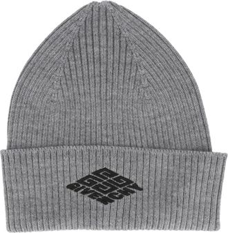 Givenchy 4G Logo Wollen Beanie - Heren - Hoeden - Grijs - ONE Size - Wol - Accessoires
