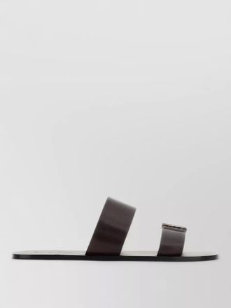 Saint Laurent leather babylone flat sandals double strap