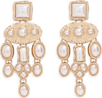 Petit Moments Dusk Statement Drop Earrings in Gold/Pearl at Nordstrom