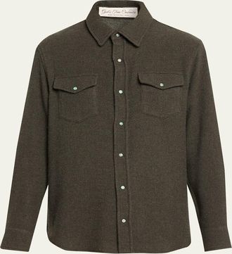 God's True Cashmere Sable Solid Cashmere Flannel Shirt