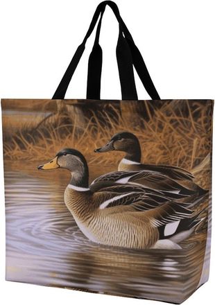 Generic Mallard Ducks Carry Bag Eco Friendly Shopping Bag Durable Handbags For Beach Picnic Travel