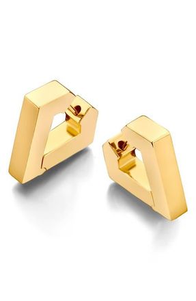 DRIES CRIEL Medium Brute Diamanti Huggie Hoop Earrings in Yellow Gold at Nordstrom