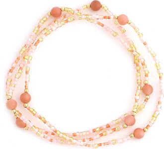 Panacea Set of 3 Beaded Stretch Bracelets in Peach at Nordstrom