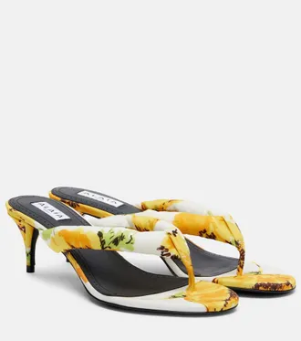 Alaia Ala&iuml;a Floral padded thong sandals