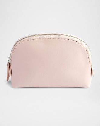 Royce Leather Monogrammed Compact Leather Cosmetic Bag