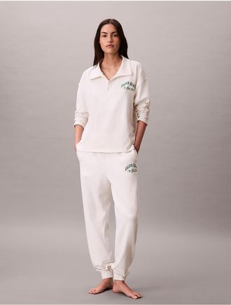 Calvin Klein Womens Logo Cotton Jersey Joggers - Neutral - XL