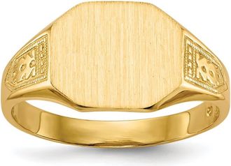 Diamond2Deal 14k Yellow Gold Open Back Signet Ring