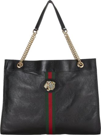 Gucci Black Leather Rajah Tote (Authentic Pre-Loved)