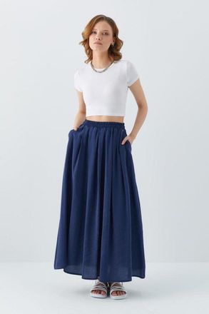 Mixray Hoge Taille Lange Rok met Zakken