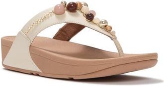 FitFlop Lulu Beaded Toe-Post Sandals in Paris Beige at Nordstrom, Size 8.5