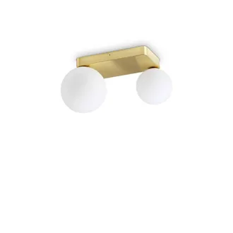 Netlighting Penta 2 Light Globe Ceiling Light Brass in Gold