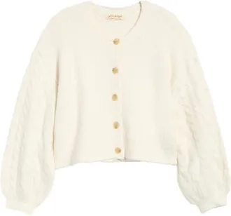 Free People Thistle Knit Cardigan in Sugar Swizzle at Nordstrom, Size X-Large
