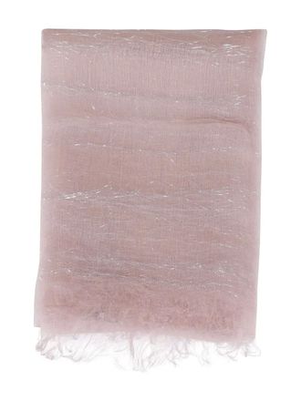 Faliero Sarti lurex-detail scarf - women - Nylon/Silk - One Size - Pink