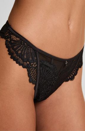 Hunkemöller Whitney Thong in Caviar at Nordstrom, Size X-Large
