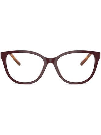 Emporio Armani butterfly-frame glasses - women - Metal - 53 - Red