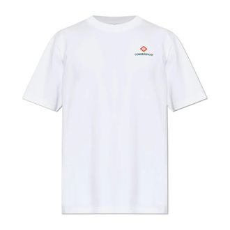 Casablanca T-Shirts, male, White, Size: 2XL Sport Type Short Sleeve T-Shirt