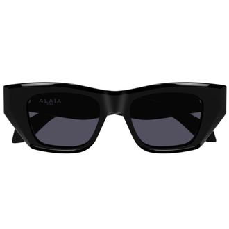 Alaia Oversized Square Frame Sunglasses With Glossy Black Acetate Finish