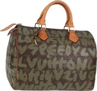 Louis Vuitton Tweedehands Canvas handtassen - Dames - Vintage Handtas - Groen - ONE Size - Leer - Vintage