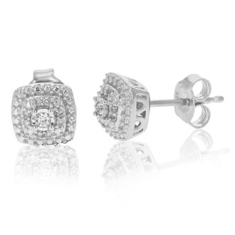 Vir Jewels 1/10 cttw Lab Grown Diamond Composite Earrings in Sterling Silver With Push Backs For Women