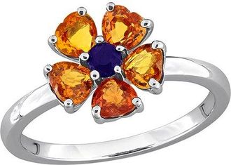 Rina Limor Silver 1.83 Ct. Tw. Multi-Color Sapphire Flower Ring