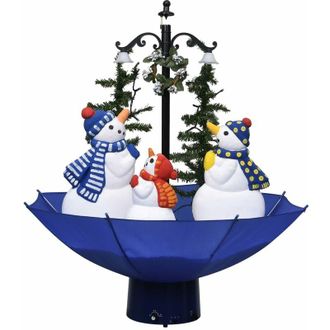 vidaXL &Aacute;rbol De Navidad Con Nieve Con Base De Paraguas Pvc Azul 75 Cm Vidaxl