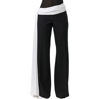 Naked Wardrobe Straight Leg Pants with Sash in Black/white at Nordstrom, Size X-Small