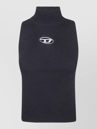 Diesel onervax high neck ribbed sleeveless top