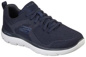 Skechers Sneaker SKECHERS SUMMITS, Herren, Gr. 47,5, blau (navy), Textil, Schuhe Sneaker, mit gepolstertem Schaftrand, Freizeitschuh, Halbschuh, Schn&uuml;rschuh