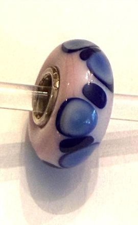 Trollbeads Womens Universal Charm Bead In Unique Pink/blue/navy Dots