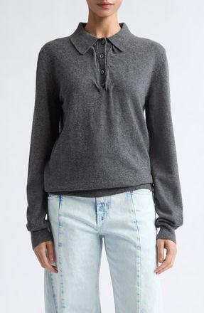 Maison Margiela Twist Wool Polo Sweater in Medium Grey at Nordstrom, Size X-Small
