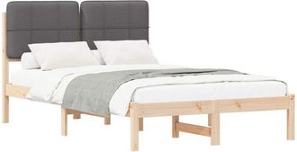 vidaXL Estructura De Cama Con Cabecera Tapizada Gris Oscuro Vidaxl
