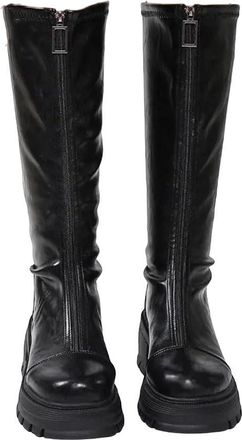 Generic Womens Large Size Knee High Boots Platform High Heel Tassel Long Boots