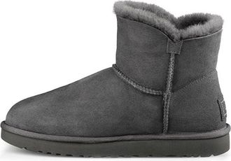 UGG (WMNS) UGG Mini Bailey Button Bling Mid Tops Fleece Lined Gray 1016554-GREY