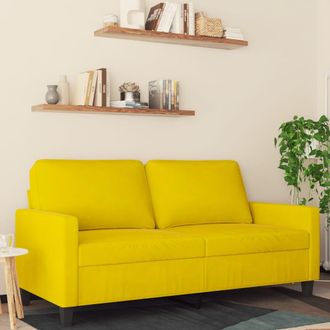 vidaXL Sof&aacute; De 2 Plazas Terciopelo Amarillo 140 Cm Vidaxl