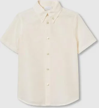Gucci Kids - GG Cotton Jacquard Shirt, Size 10 years, White, Ready-to-wear