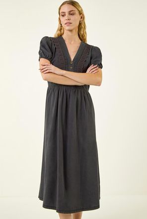 Roman Cotton Crochet Trim Dress