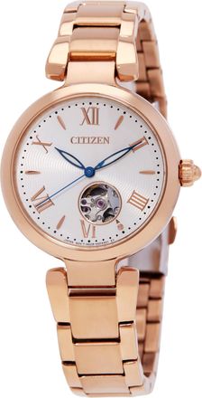 Citizen Hand Wind White Open Heart Ladies Watch PR1052-62A