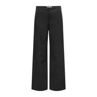 Only Wide Trousers, female, Black, Size: XS L32 High-Waisted Wide-Leg Trousers