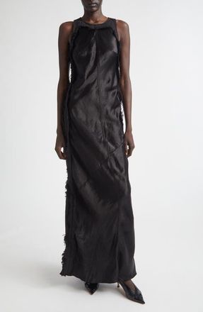 Haikure Toto Fringe Satin Dress in Carbon at Nordstrom, Size X-Small