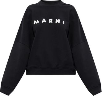 Marni Sweatshirt met logo - Dames - Sweatshirts - Zwart - XS - Katoen - Hoodies & sweatvesten