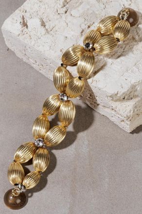 Tataborello Goldenes Armband mit H&auml;matit und Kristallen Nairobi