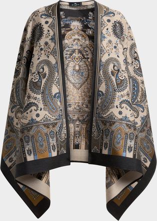 Etro Paisley Wool-Blend Cape