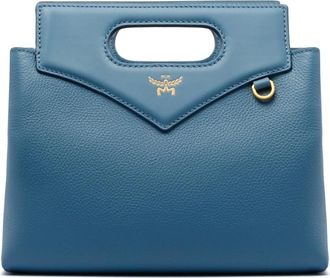 MCM Zachte leren crossbodytas met diamantpatroon - Dames - Handtassen - Blauw - ONE Size - Tassen