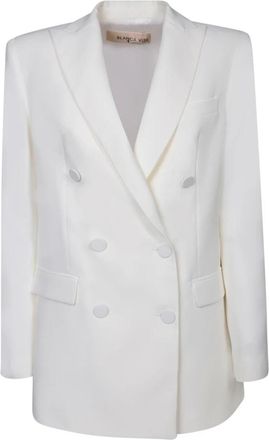 Blanca Vita Witte Jas voor Vrouwen Aw 24 - Dames - Blazers - Wit - M - Leer - Jassen