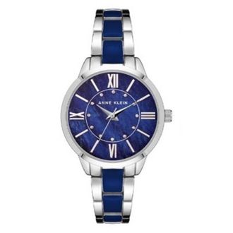 Anne Klein Quartz Blue Mother of Pearl Dial Ladies Watch and Bracelet Set AK-3667NVST