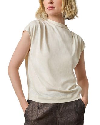 Lilla P Cap Sleeve Mock Shirt