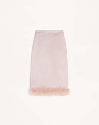 Valentino Gonna Midi In Raso Con Piume Donna MALVA 36