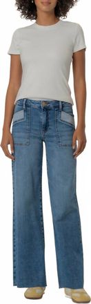 Kut from the Kloth Maya High Rise Wide Leg Jeans In Success Wash