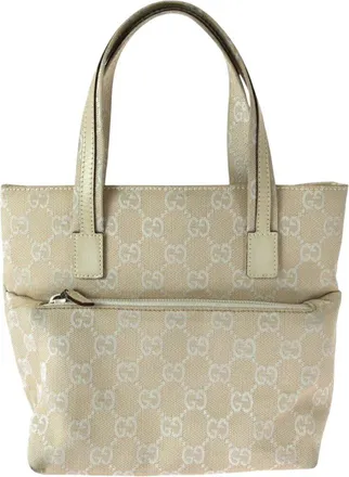 Gucci Beige White Gg Tote Bag (Authentic Pre-Loved)